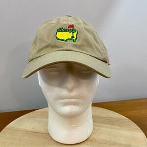 American Needle Masters Augusta National Golf Cap Hat Khaki Tan Adjustable
